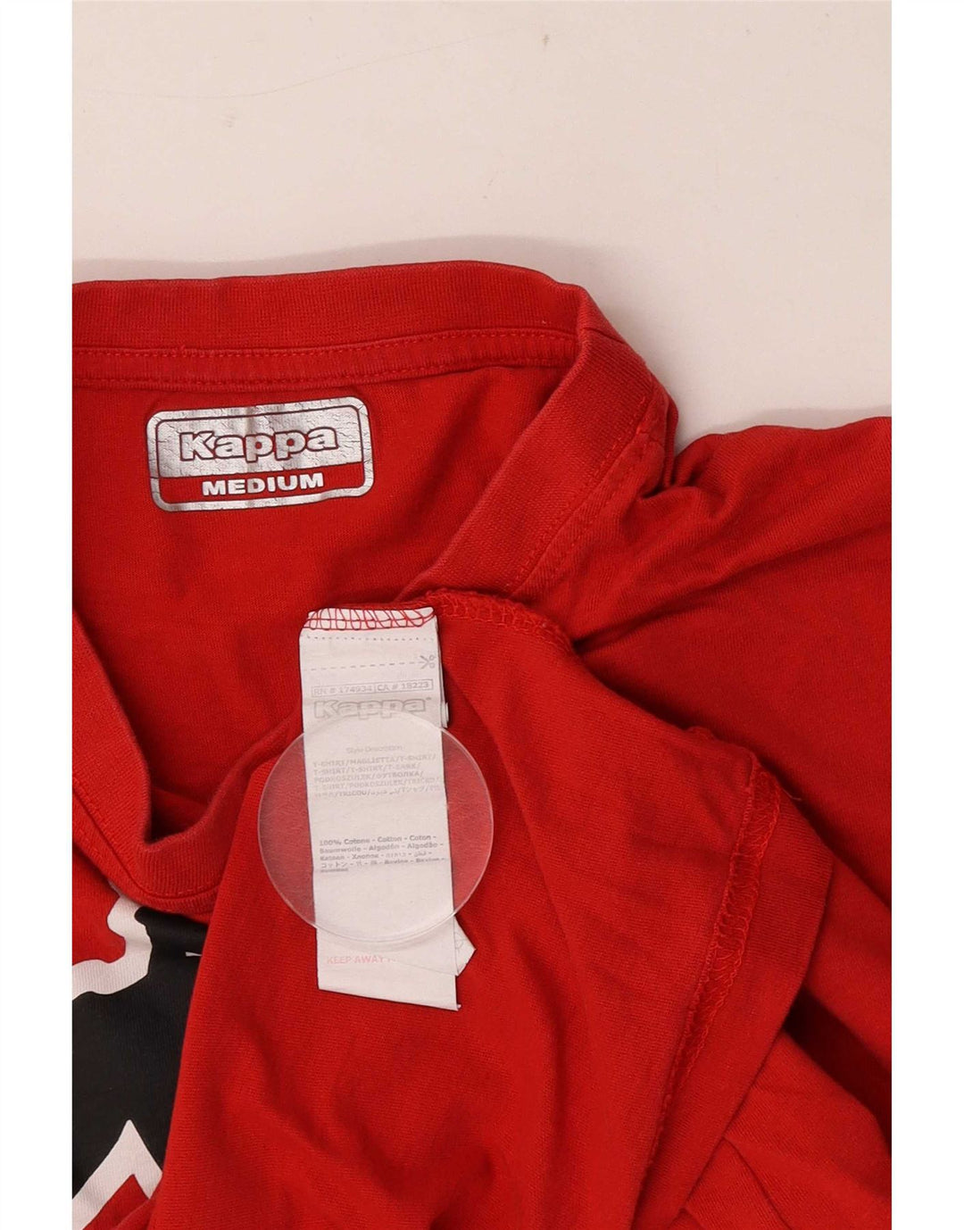Kappa kortærmet herre almindelig grafisk T-shirt top medium rød bomuld