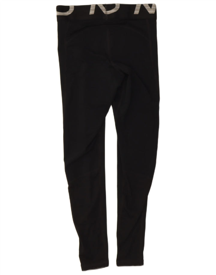 Nike Dame Dri Fit Grafiske Leggings UK 8 Small Black Polyester