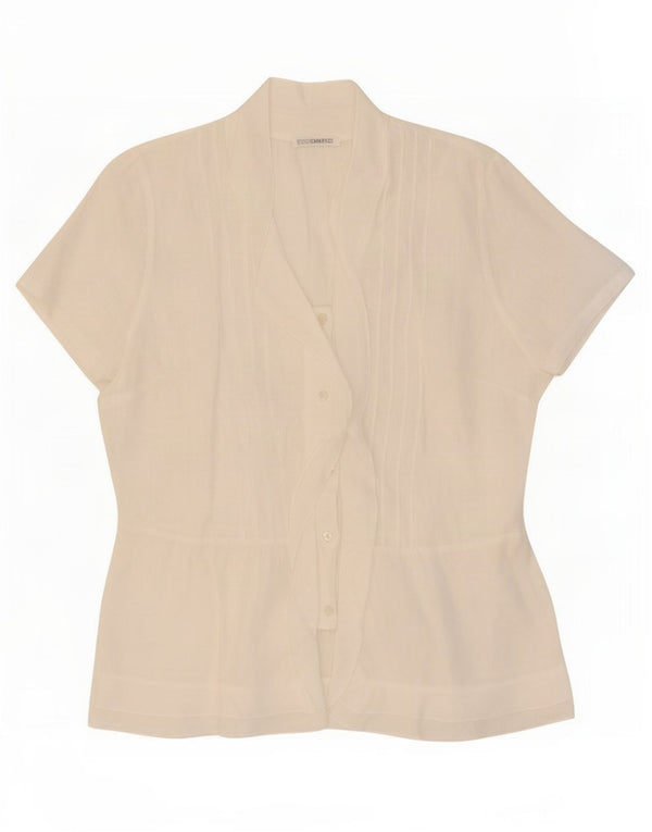 Enara Camice Kortærmet skjortebluse til kvinder UK 14 Large White