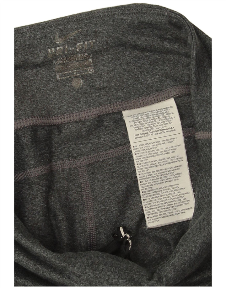 Nike Dame Dri Fit Crop Leggings UK 8 Small Grå Polyester