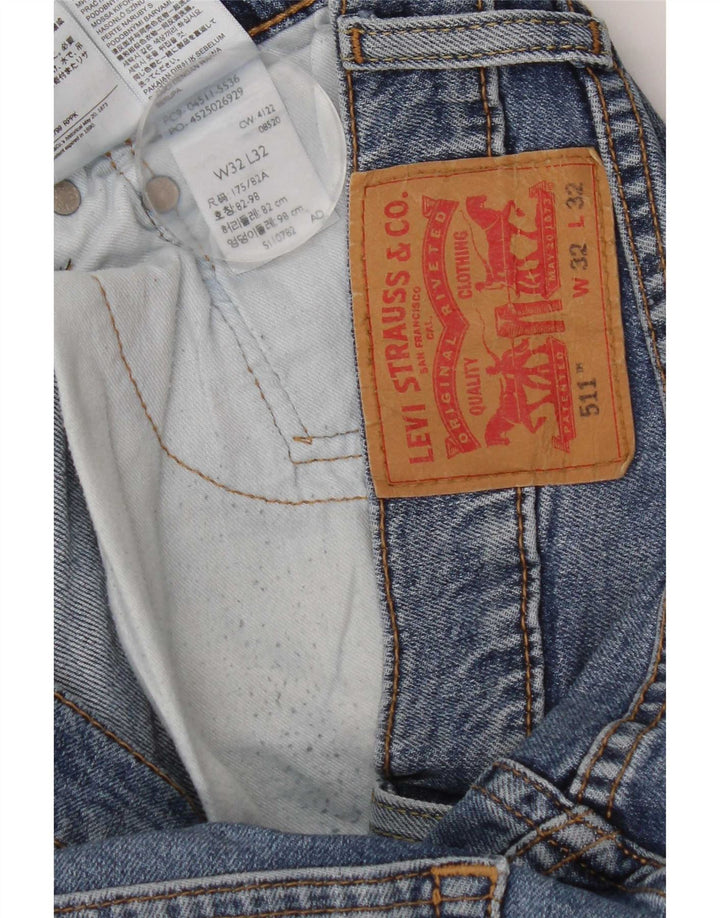 Levi's Herre 511 Slim Jeans W32 L32 Blå Bomuld