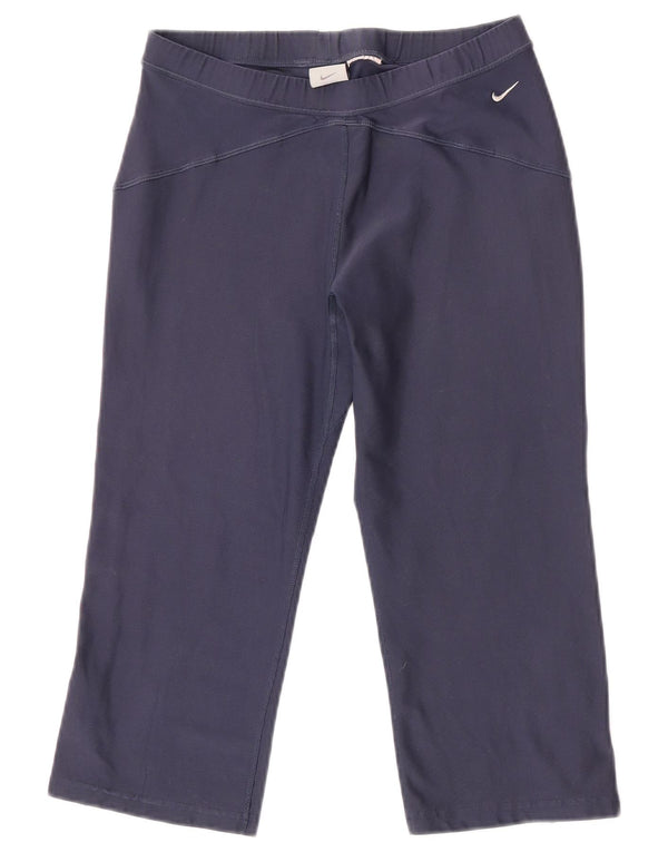 Nike Dame Capri Leggings UK 10/12 Medium Navy Blue