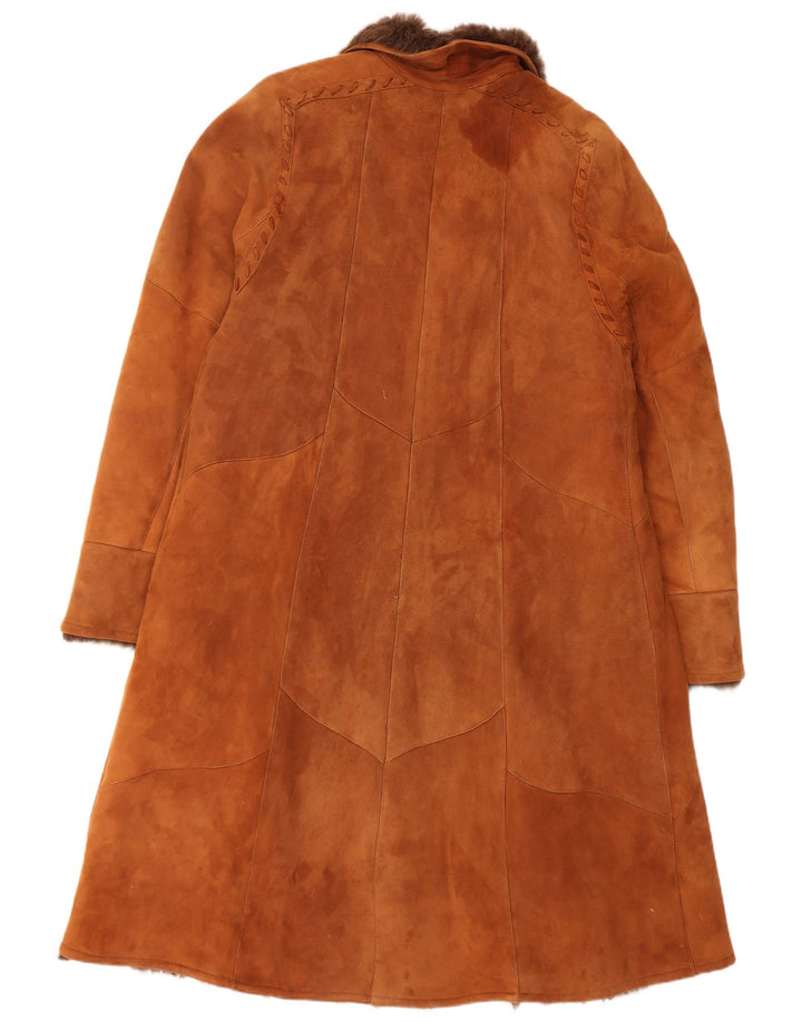 Vintage Dame Loose Fit Shearling Coat IT 44 Medium Brun