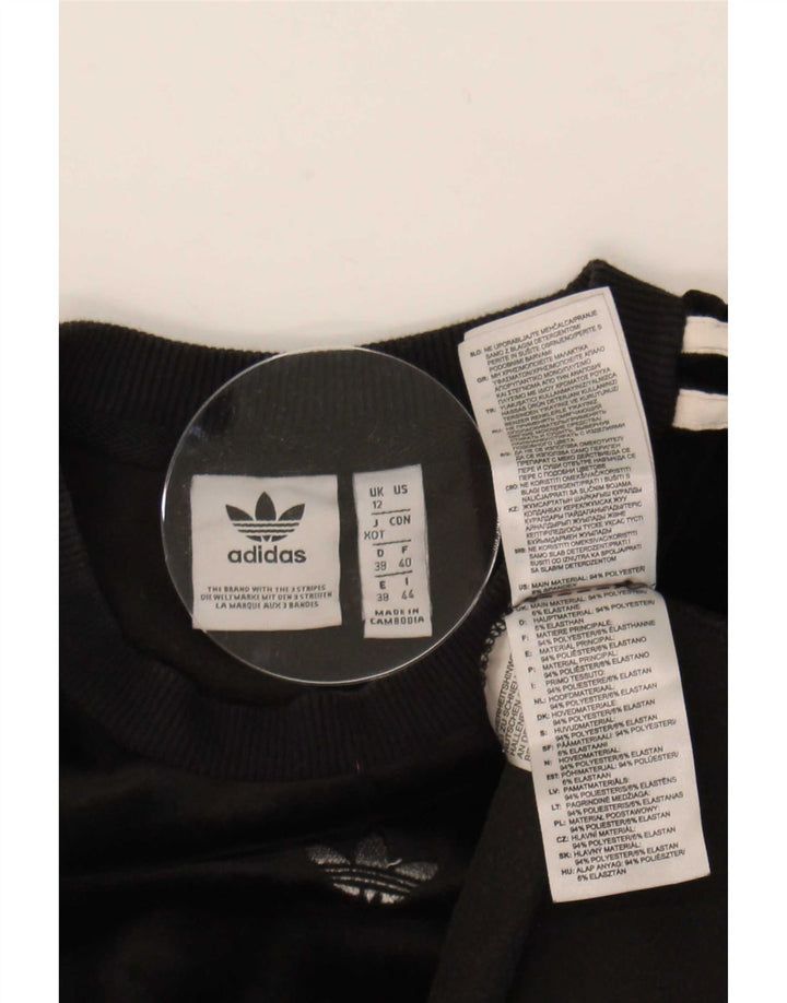 Adidas Dame Velour Top Langærmet UK 12 Medium Sort Polyester