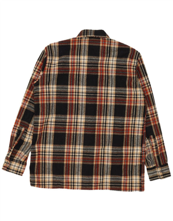 Vintage herre flannel skjorte størrelse 39 Medium Flerfarvet ternet polyakryl