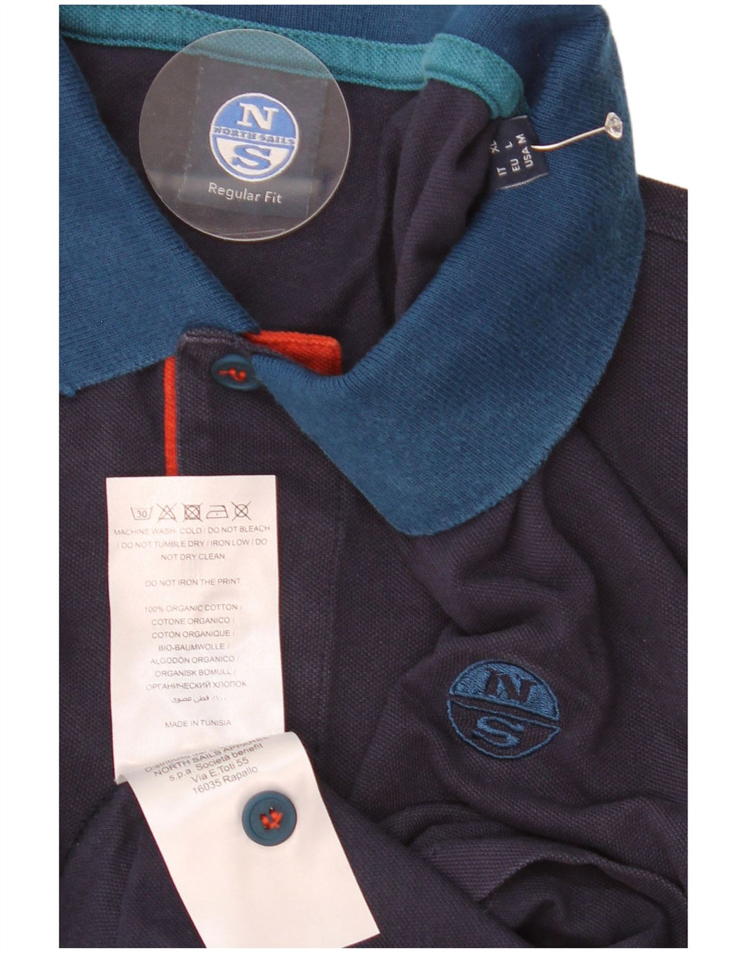 North Sails Langærmet herre poloshirt Medium Navy Blue Colourblock