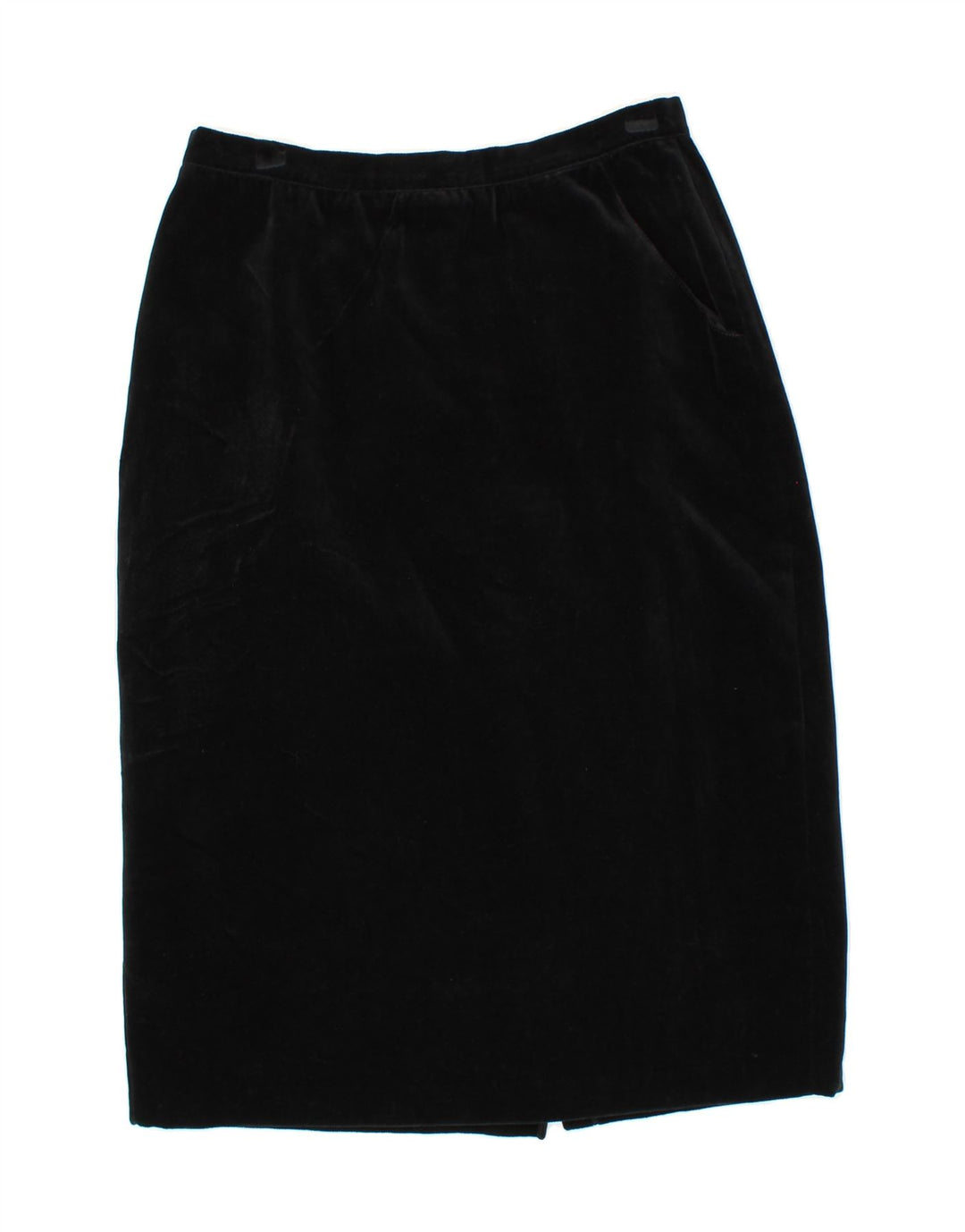 VINTAGE Womens Pencil Skirt IT 46 Large W30 Black Cotton Vintage Vintage and Second-Hand Vintage from Messina Hembry 
