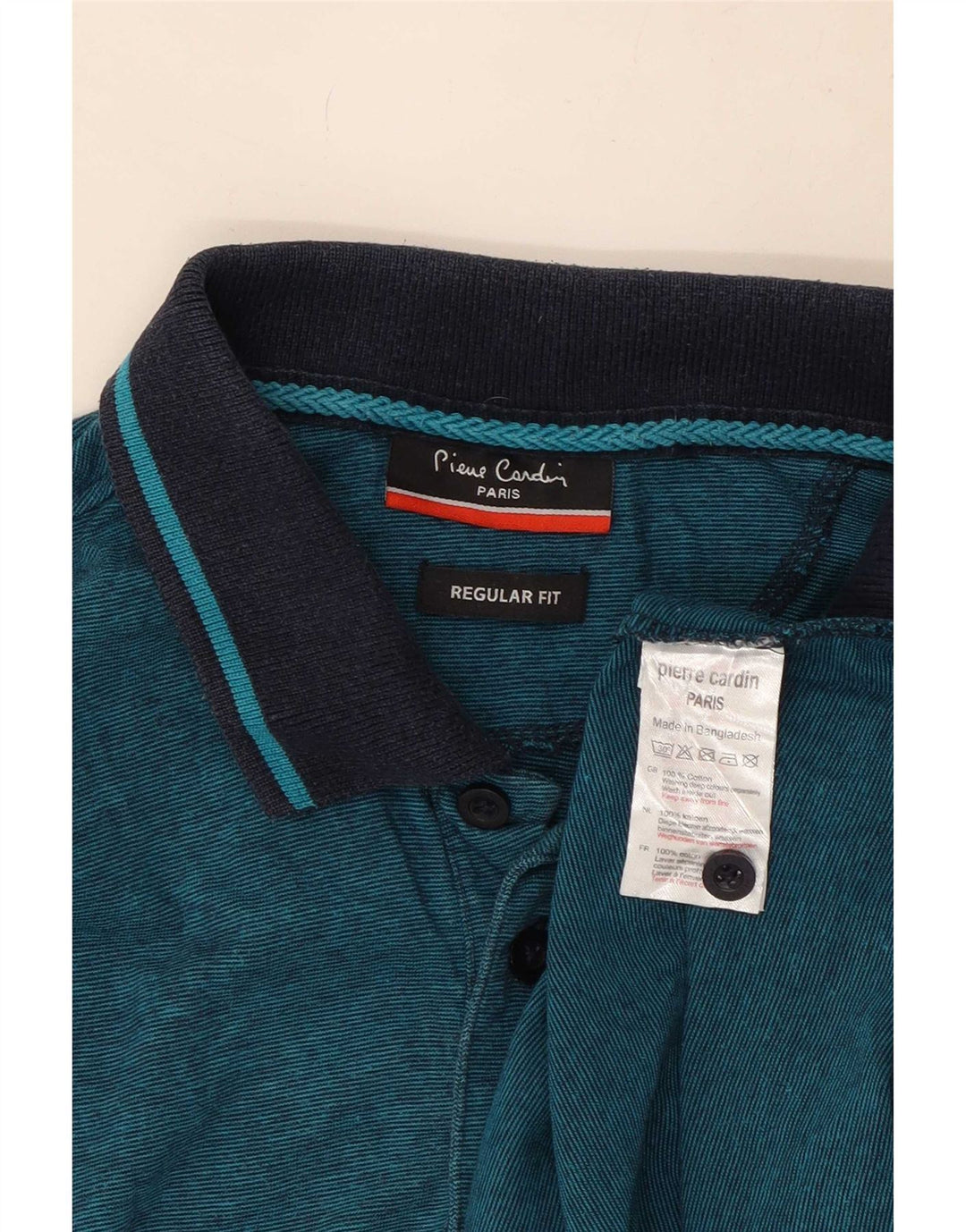 Pierre Cardin Herre Regular Fit Rugby Polo Shirt Medium Blue Pinstripe
