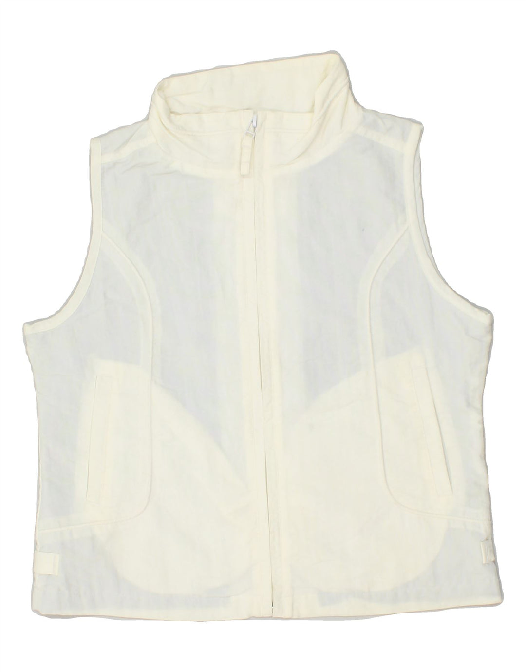CHAMPION Womens Sleeveless Tracksuit Top Jacket UK 10 Small Off White | Vintage Champion | Thrift | Second-Hand Champion | Used Clothing | Messina Hembry 
