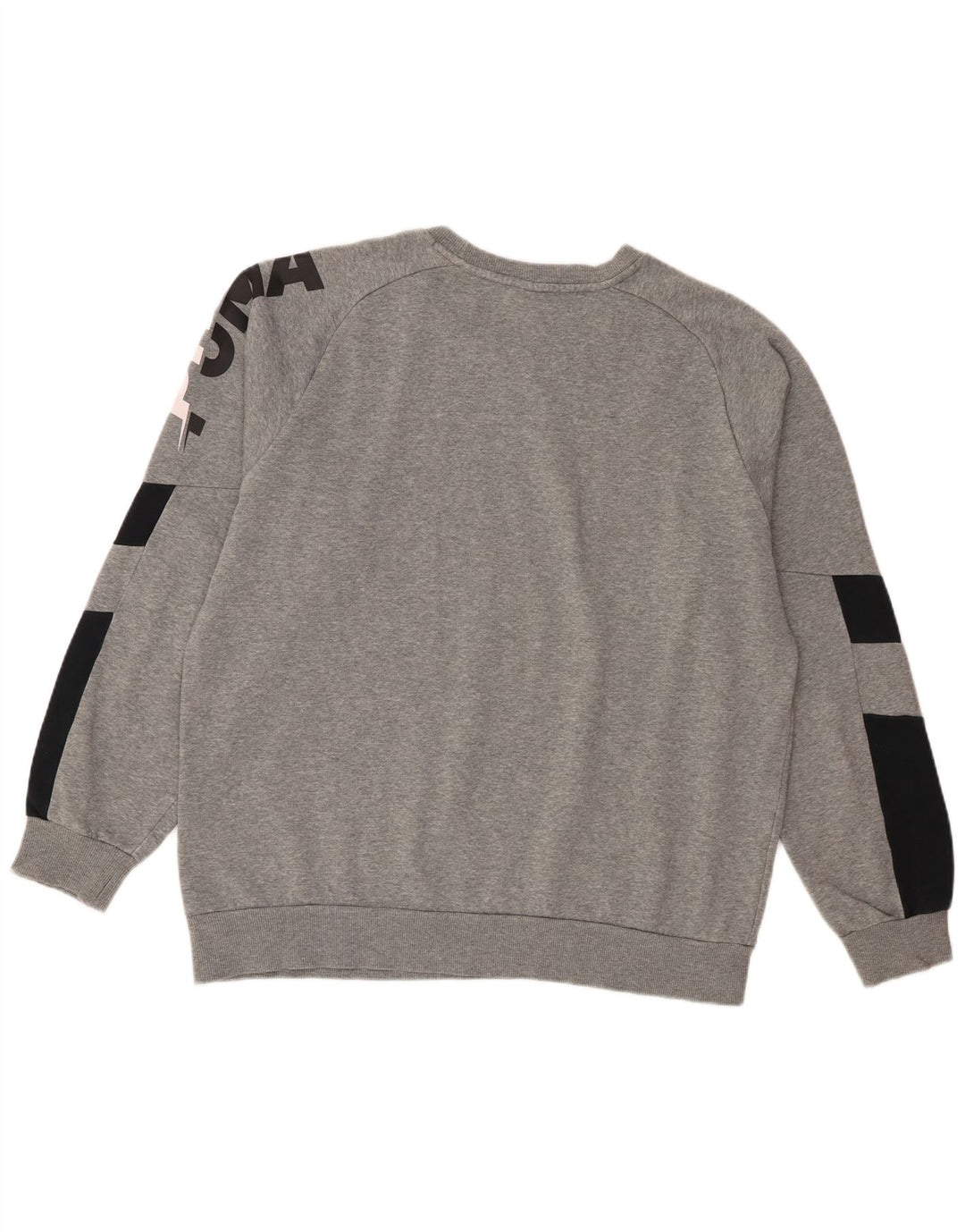 Puma grafisk sweatshirt til mænd, stor grå farveblok
