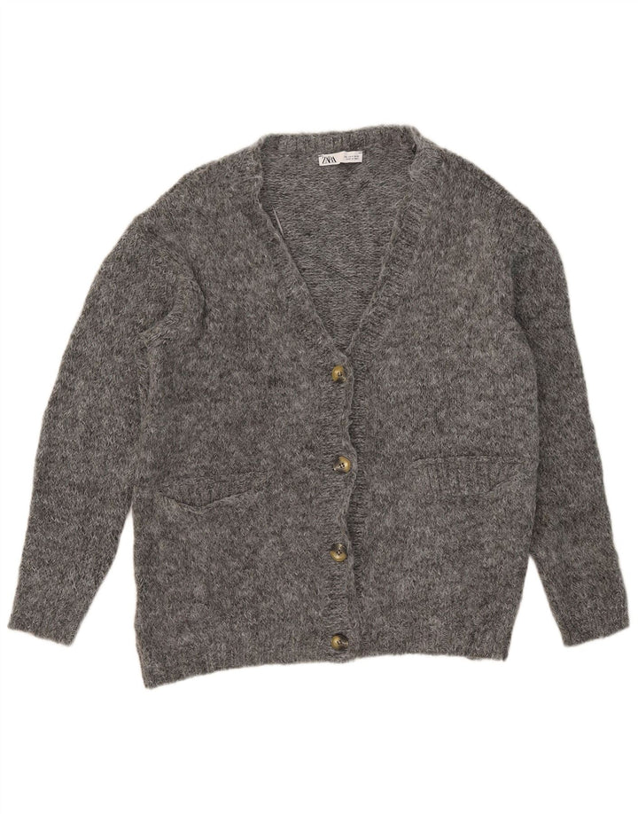 Zara Dame Oversized Cardigan Sweater UK 10 Small Grå