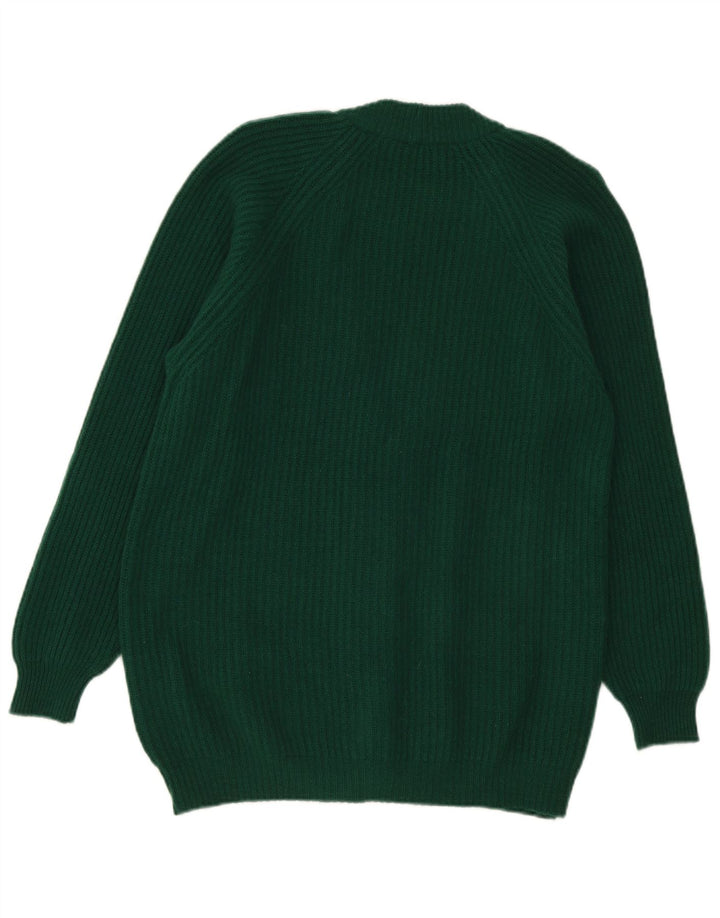 Vintage dame cardigan sweater UK 16 Large Green Wool