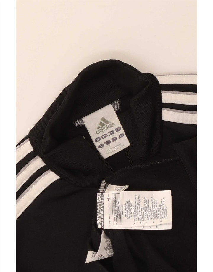 Adidas træningsdragt topjakke til kvinder UK 8 Small Black Colourblock Polyester