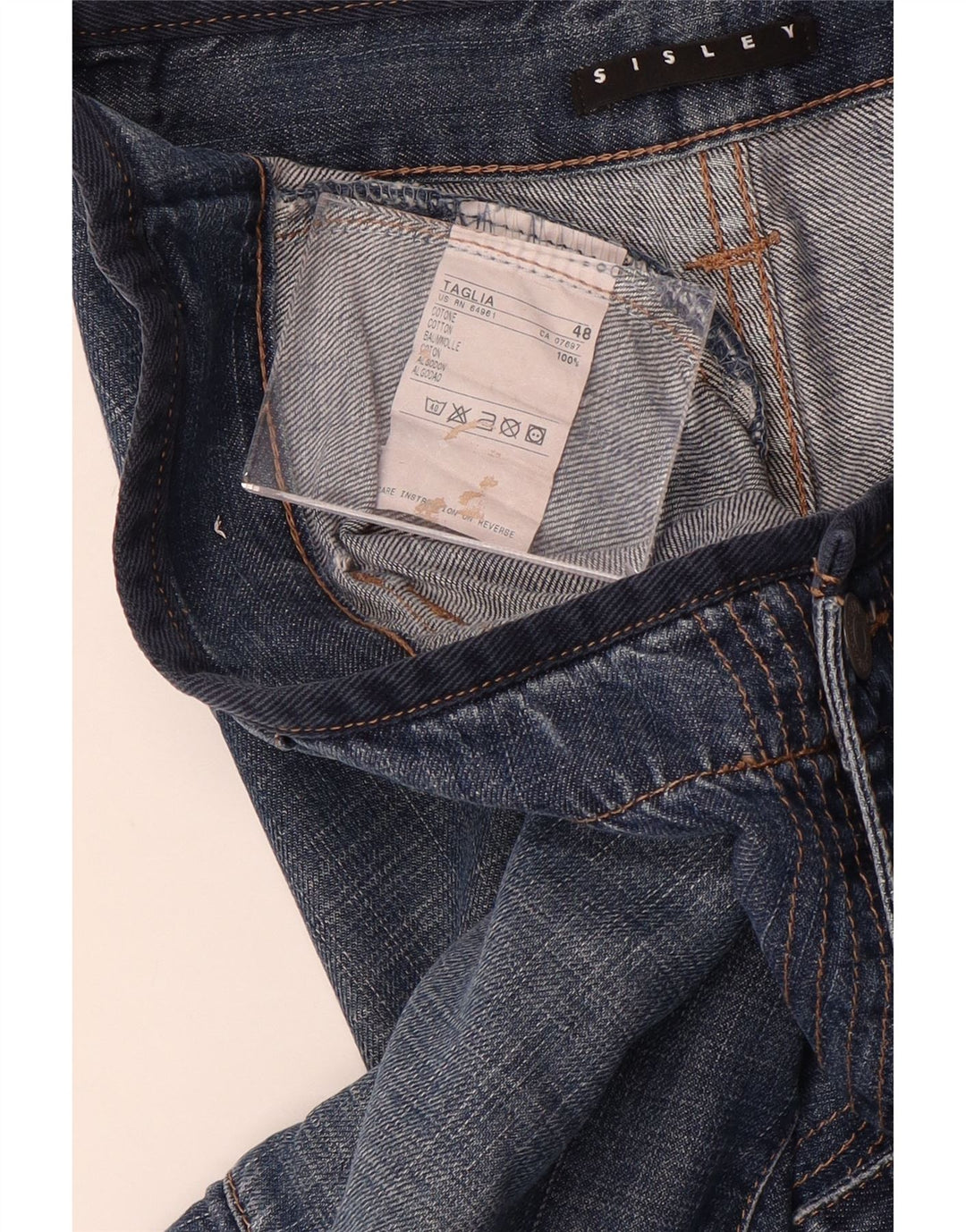 Sisley Herre Cargo Denim Shorts IT 48 Medium W34 Blå Bomuld