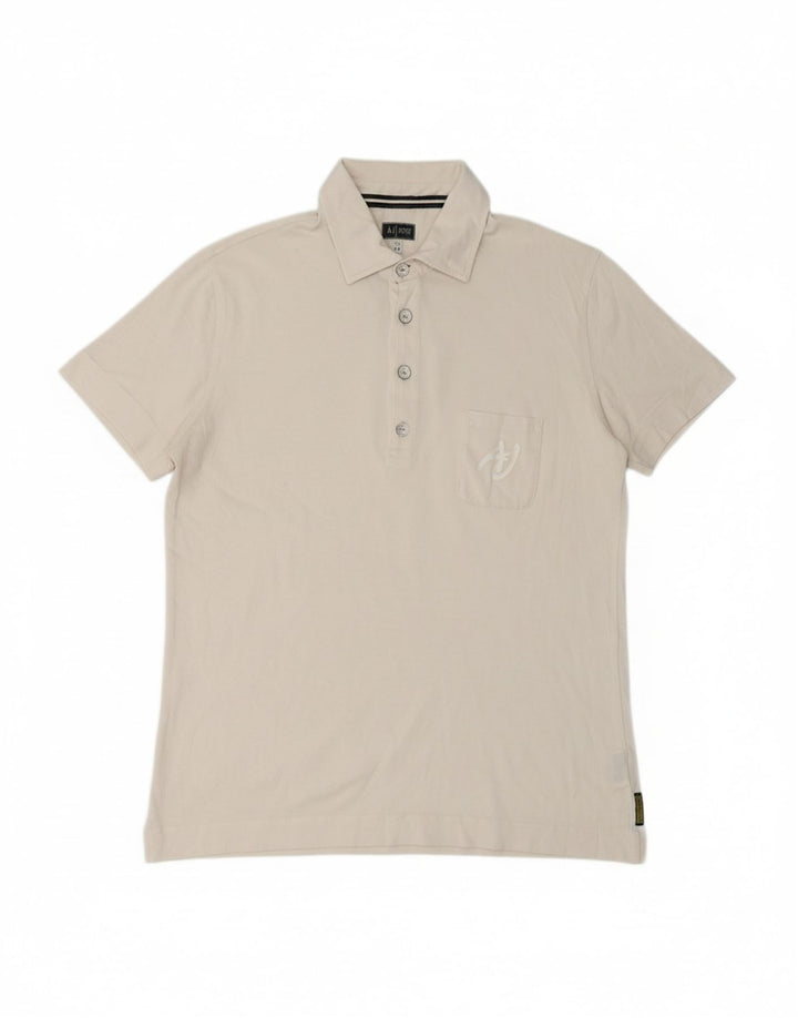 ARMANI JEANS Mens Polo Shirt XL White Cotton
