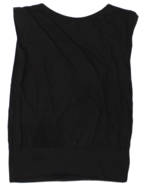 Elisabetta Franchi Womens Graphic Vest Top IT 42 Medium Black