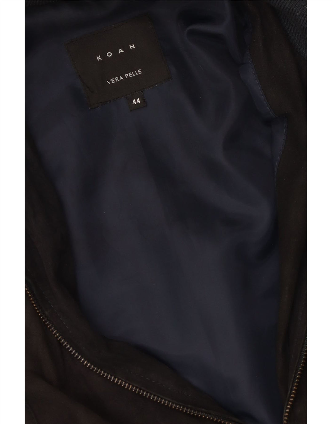 Koan Womens Military Suede Bomber Jacket IT 44 Medium Black Læder