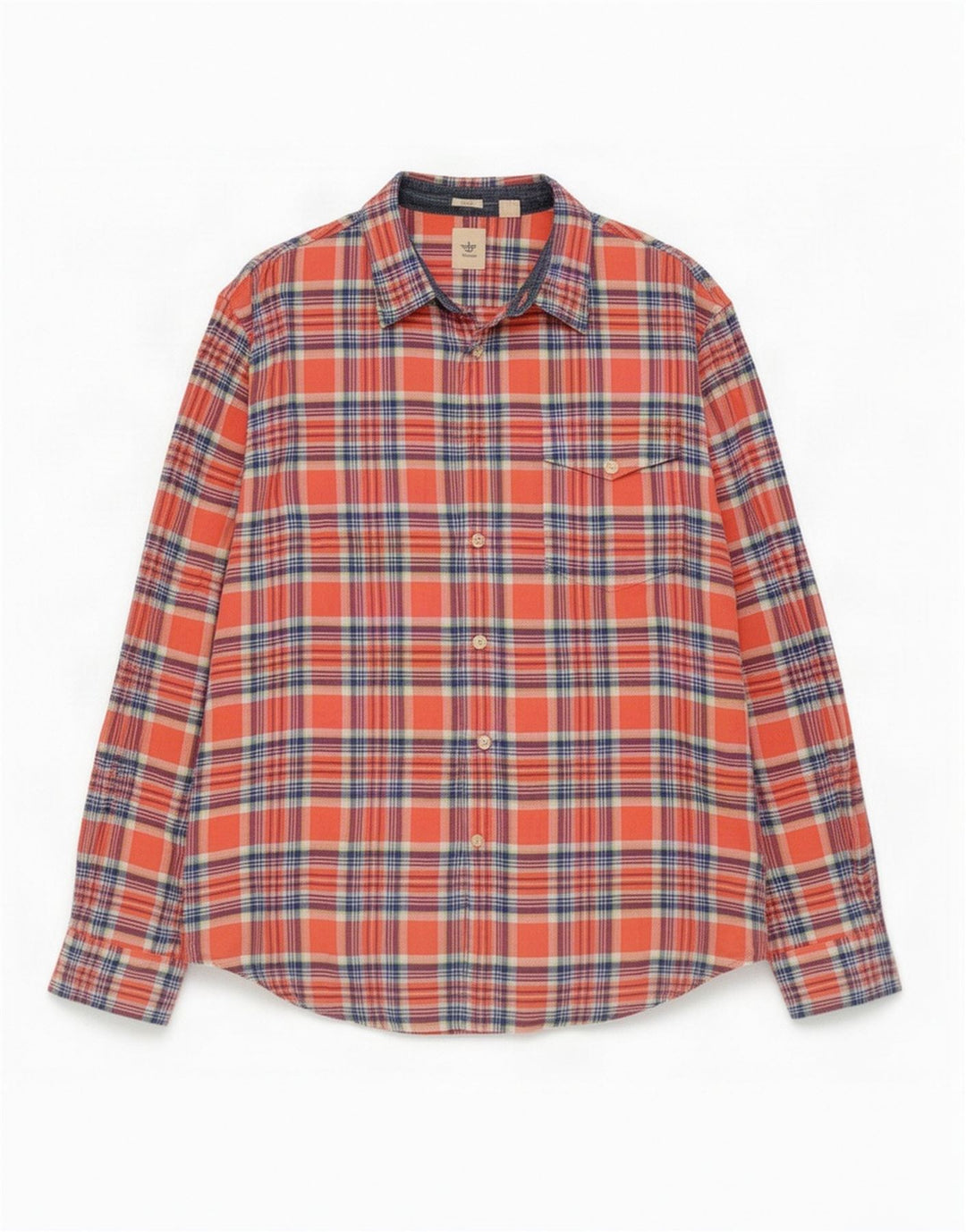 Dockers herre monteret flannelskjorte stor orange ternet