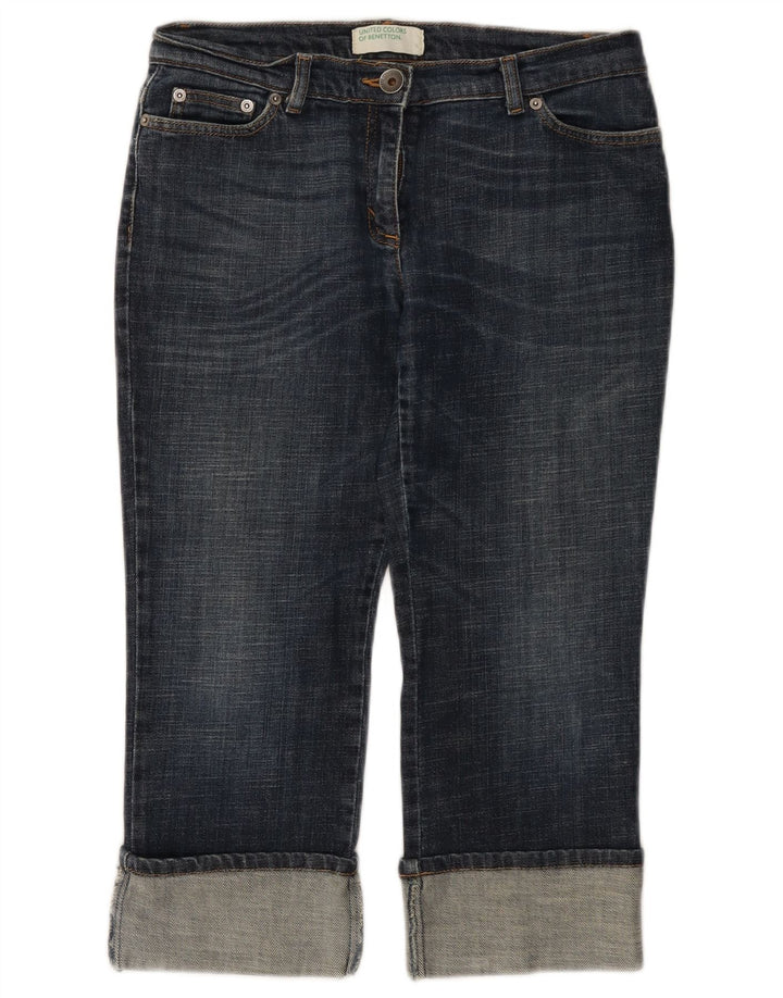 BENETTON Dame Capri Jeans W28 L21 Blå