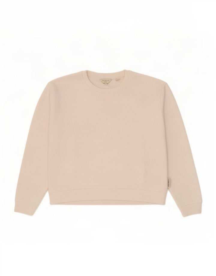 Ted Baker Womens Oversized Sweatshirt Jumper Størrelse 2 Lille hvid polyester