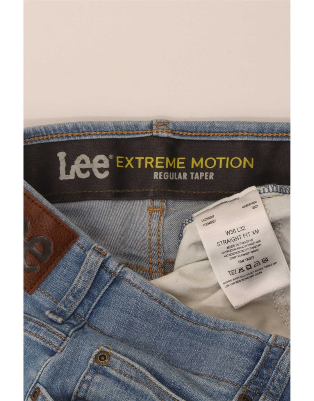 Lee Mens Extreme Motion Regular Tapered Jeans W36 L32 Blue Cotton