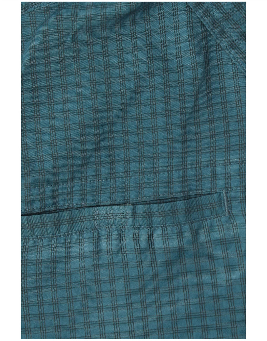 EDDIE BAUER Kortærmet Herreskjorte Medium Blue Gingham Polyester