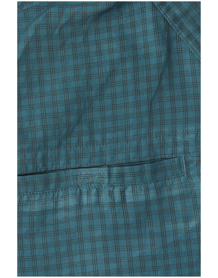 EDDIE BAUER Kortærmet Herreskjorte Medium Blue Gingham Polyester