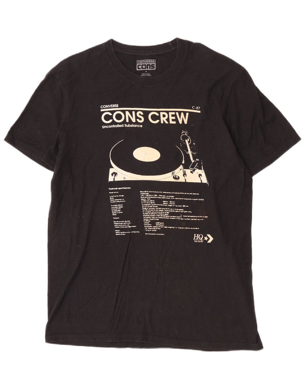 Converse Herre Regular Grafisk T-Shirt Top Medium Sort Bomuld Musik