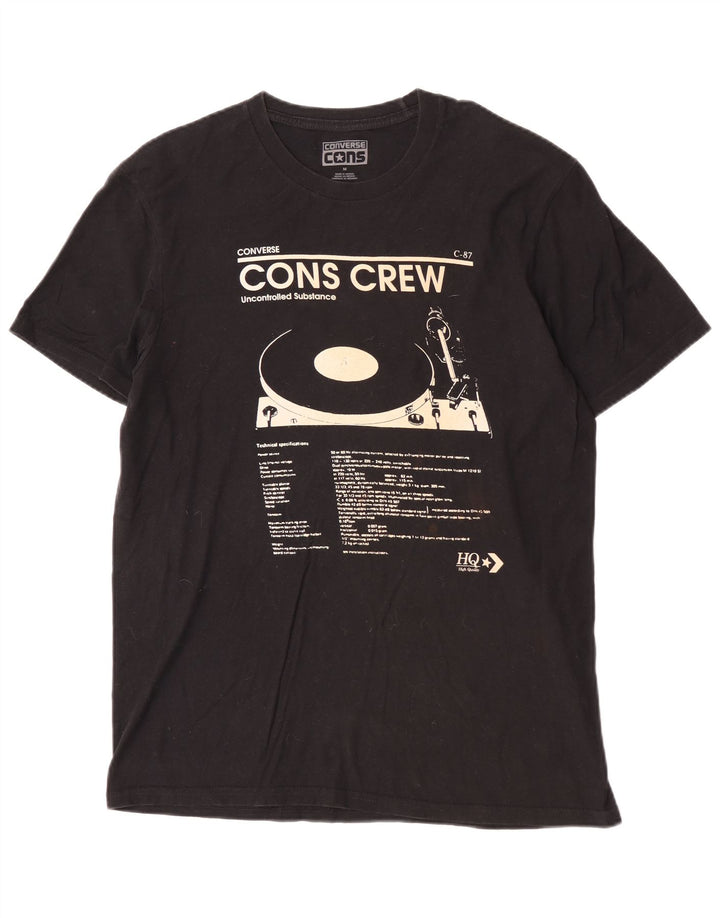Converse Herre Regular Grafisk T-Shirt Top Medium Sort Bomuld Musik