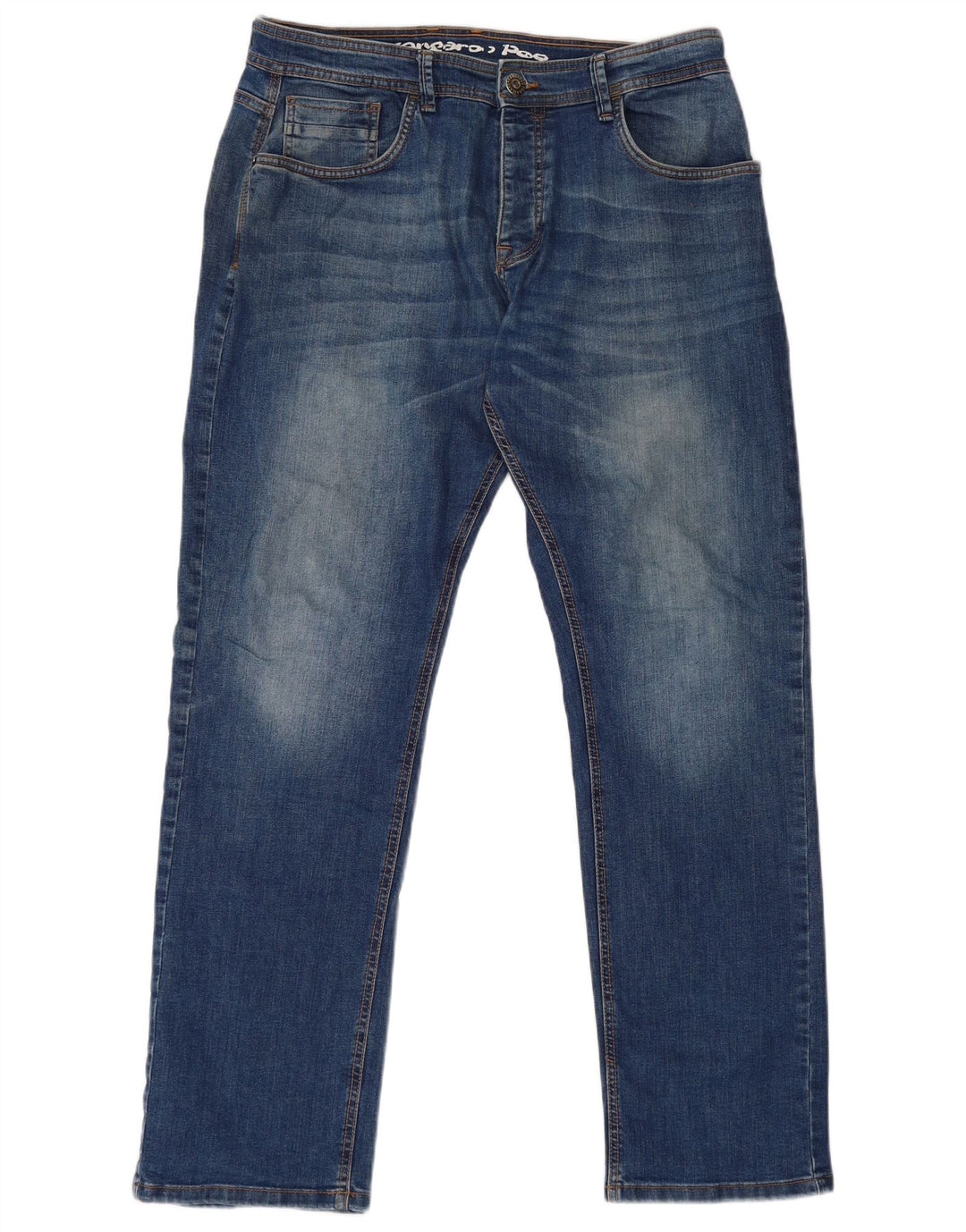 Kangaroo Poo Herre Straight Jeans W36 L32 Blå Bomuld