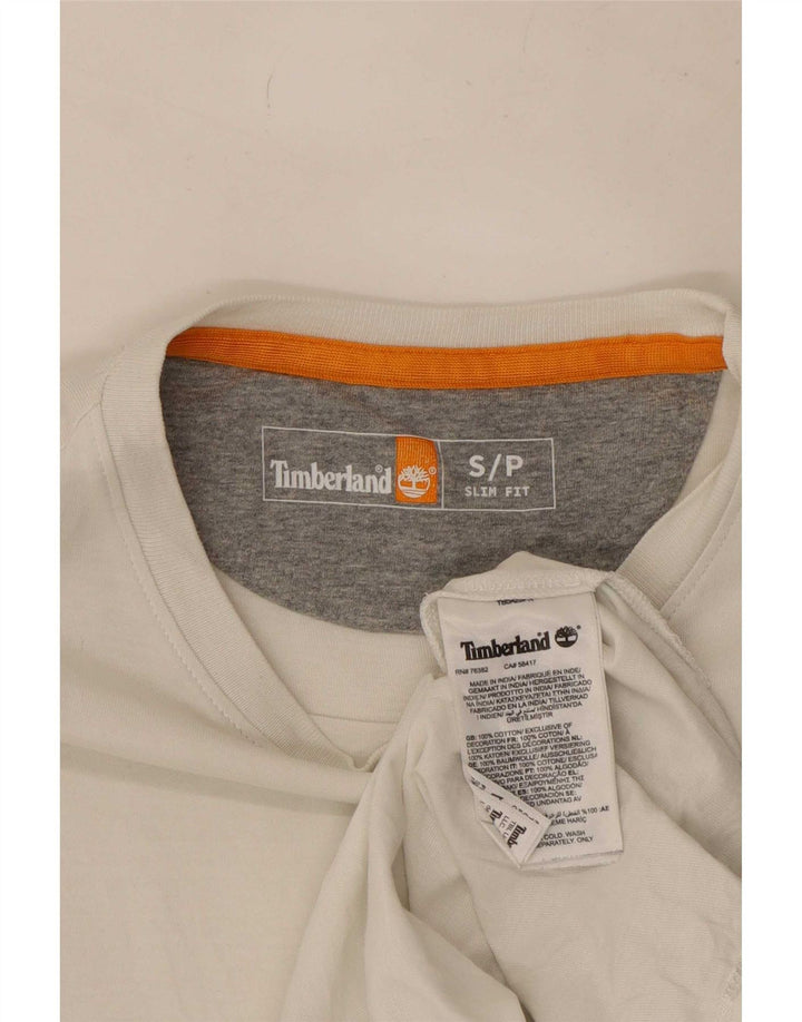Timberland Herre Slim Fit T-Shirt Top Lille Hvid Bomuld
