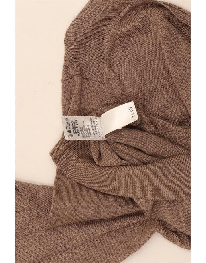 Marks & Spencer Dame V-hals sweater UK 12 Medium Brown Viscose