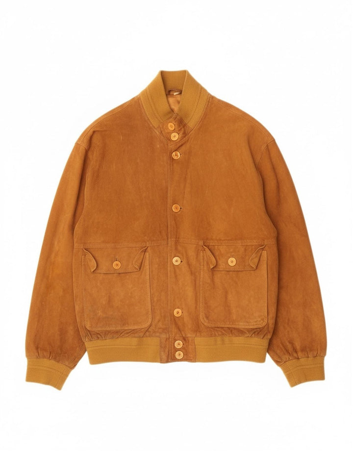 Vintage herre ruskind bomberjakke IT 50 Stort beige læder