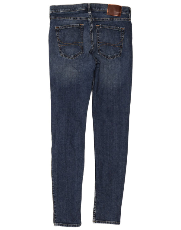 Hollister Men Distressed Skinny Jeans W34 L34 Blå Bomuld