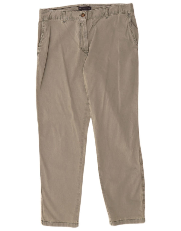 Marks & Spencer kvinders højtaljede chinobukser UK 14 Large W34 L28 Khaki