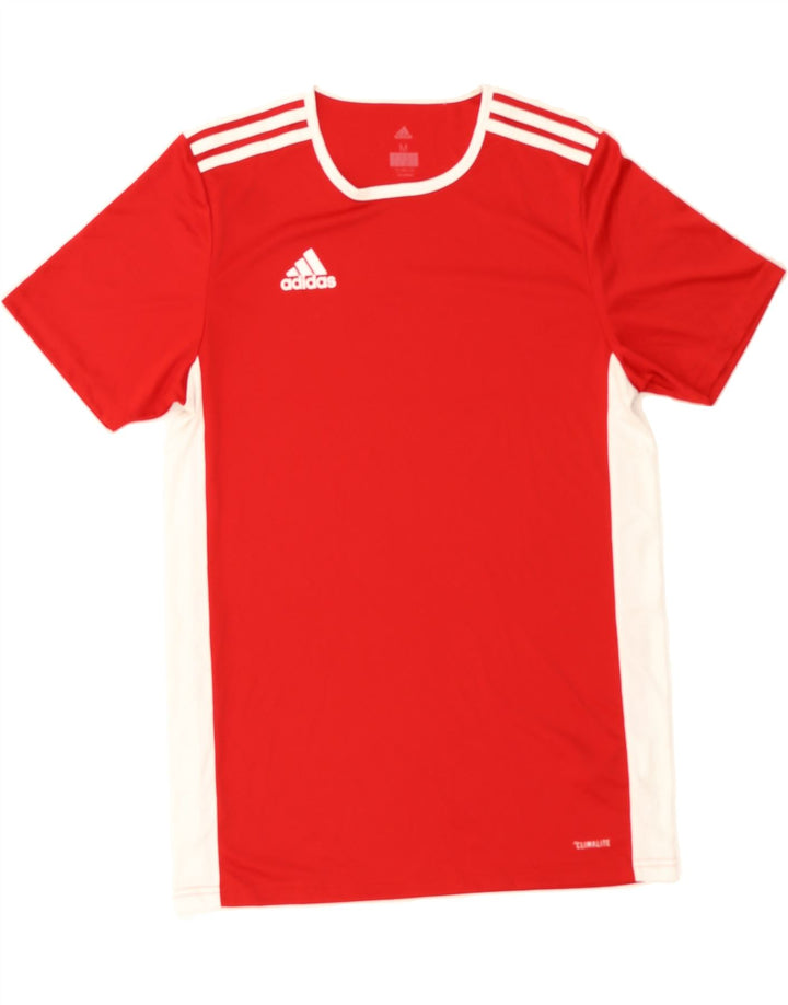 ADIDAS Mens Climalite T-Shirt Top Medium Red Polyester Vintage Adidas and Second-Hand Adidas from Messina Hembry 