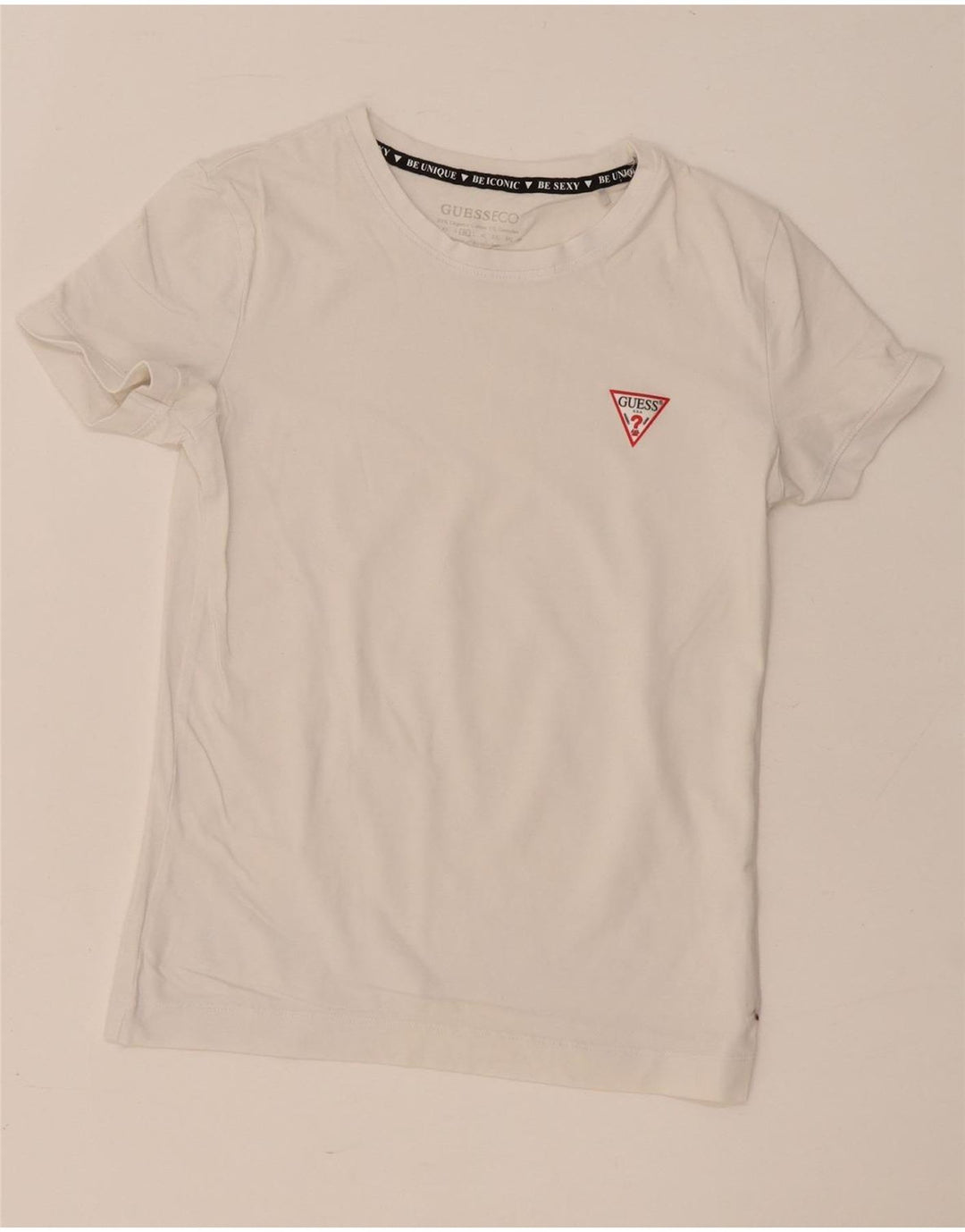 Guess T-Shirt Top UK 12 Medium Hvid
