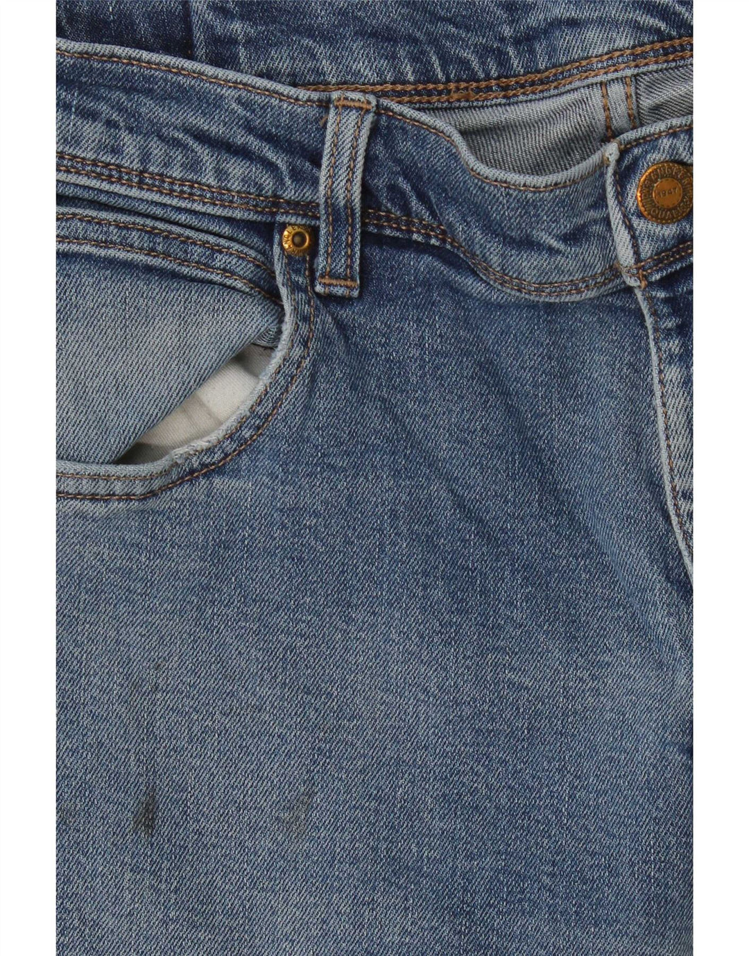 Wrangler Herre Regular Fit Straight Jeans W36 L32 Blå Bomuld