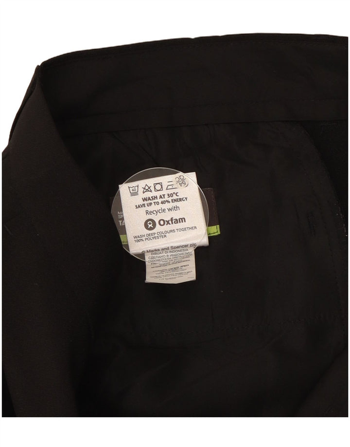Marks & Spencer Straight Chino-bukser til mænd W36 L29 Sort polyester