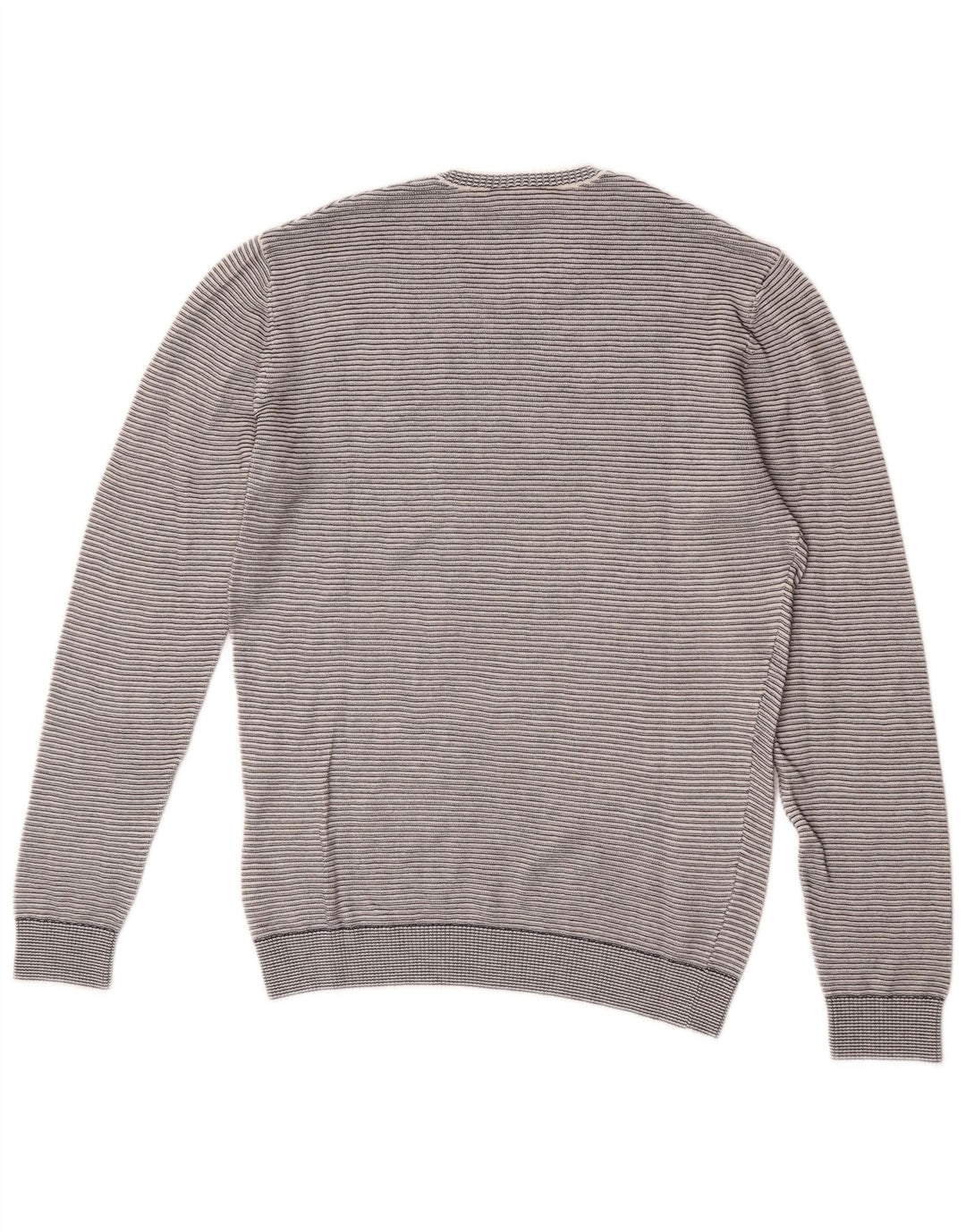 Lacoste Herre Crew Neck Jumper Sweater størrelse 3 Lille grå stribet bomuld