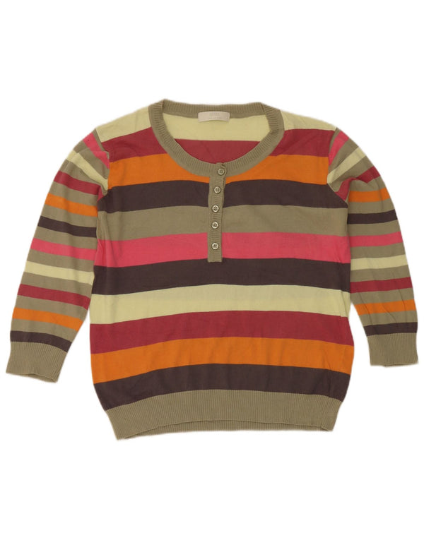 Marks & Spencer Womens Crop Boat Neck Jumper Sweater UK 16 Large Multicolou