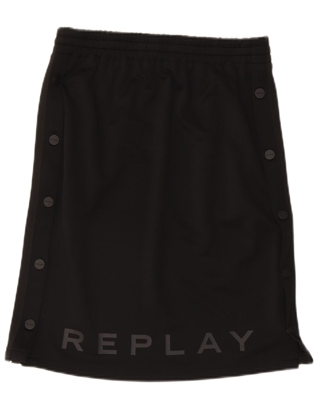 Replay Dame Grafisk Nederdel Small W27 Sort Polyester Sports