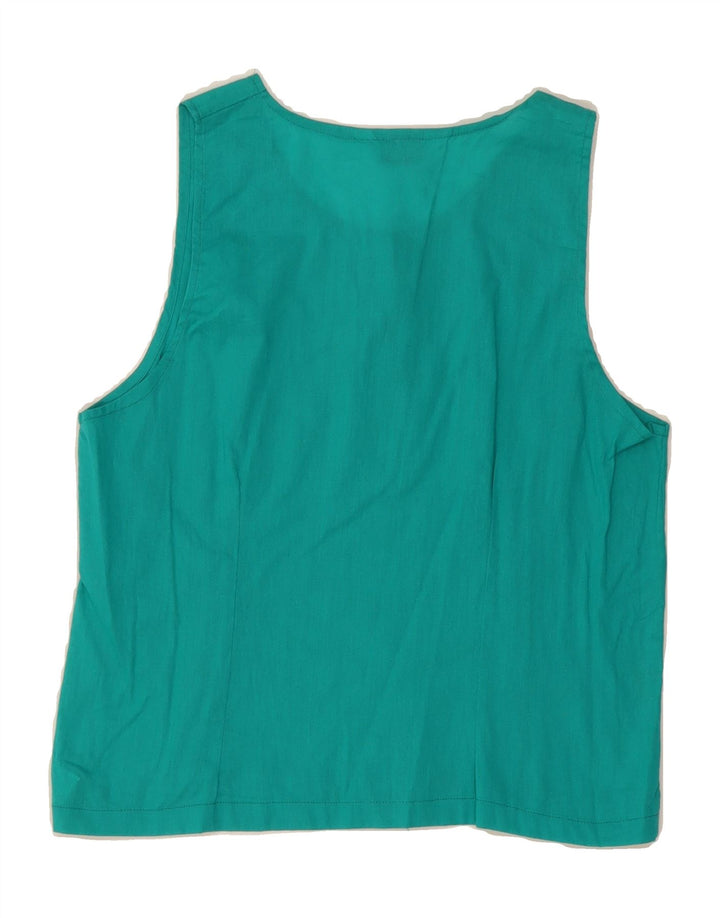VINTAGE Womens Vest Top UK 14 Large Turquoise Vintage Vintage and Second-Hand Vintage from Messina Hembry 