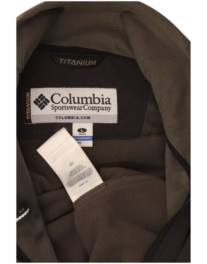 Columbia Mens Interchange Windbreaker Jacket UK 40 Large Black Nylon