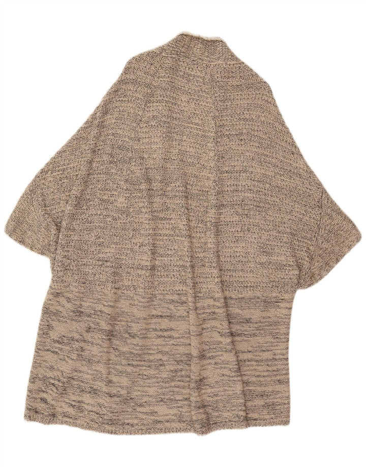 Zara Dame Oversized Poncho Cardigan Sweater UK 14 Medium Beige Bomuld
