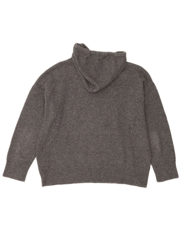 Zara oversize sweater med hætte til kvinder UK 10 Lille grå polyester