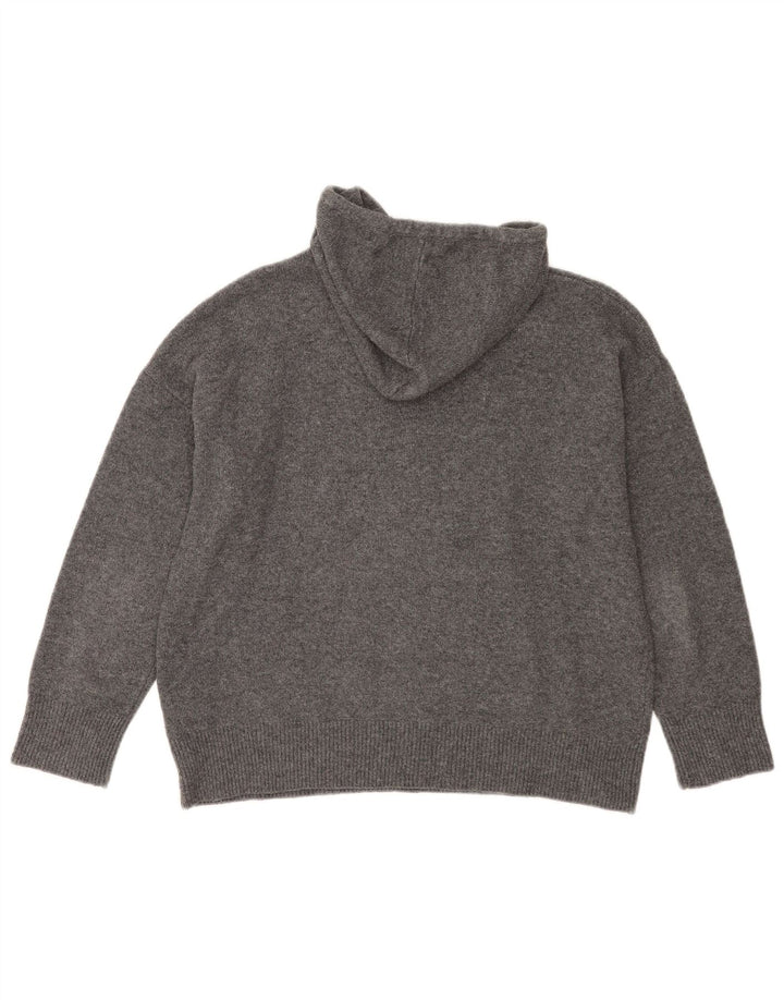 Zara oversize sweater med hætte til kvinder UK 10 Lille grå polyester