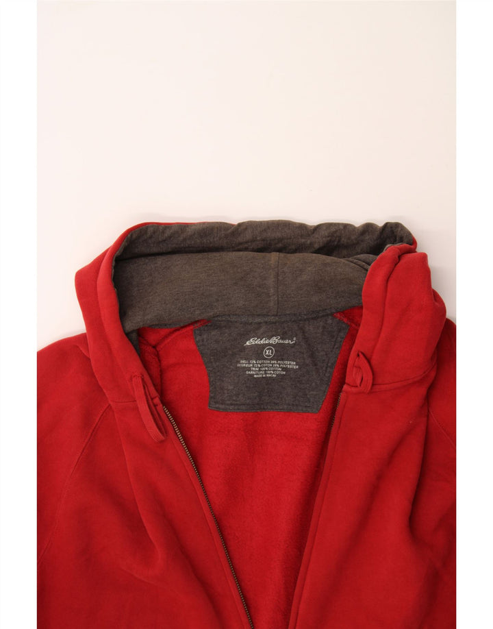 EDDIE BAUER Mens Zip Hoodie Sweater XL Red Polyester Vintage Eddie Bauer and Second-Hand Eddie Bauer from Messina Hembry 