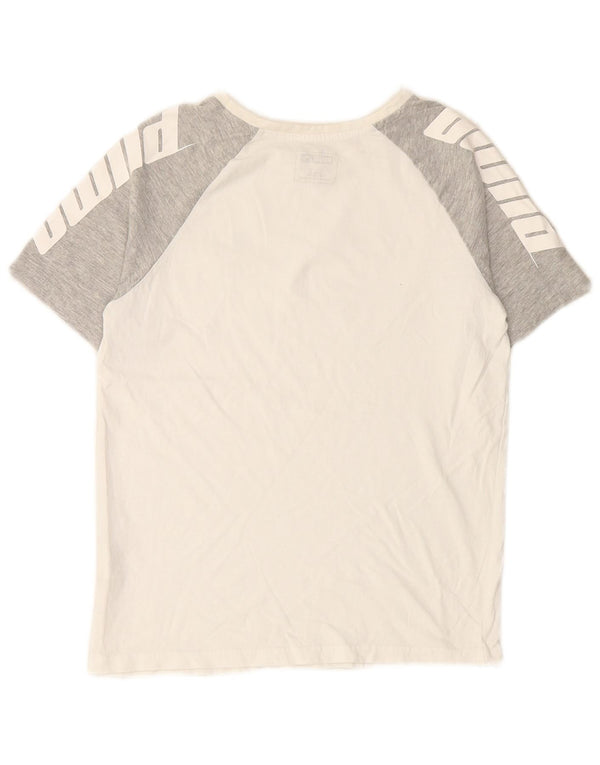 PUMA drenge grafisk t-shirt top 12-13 år stor hvid colourblock bomuld