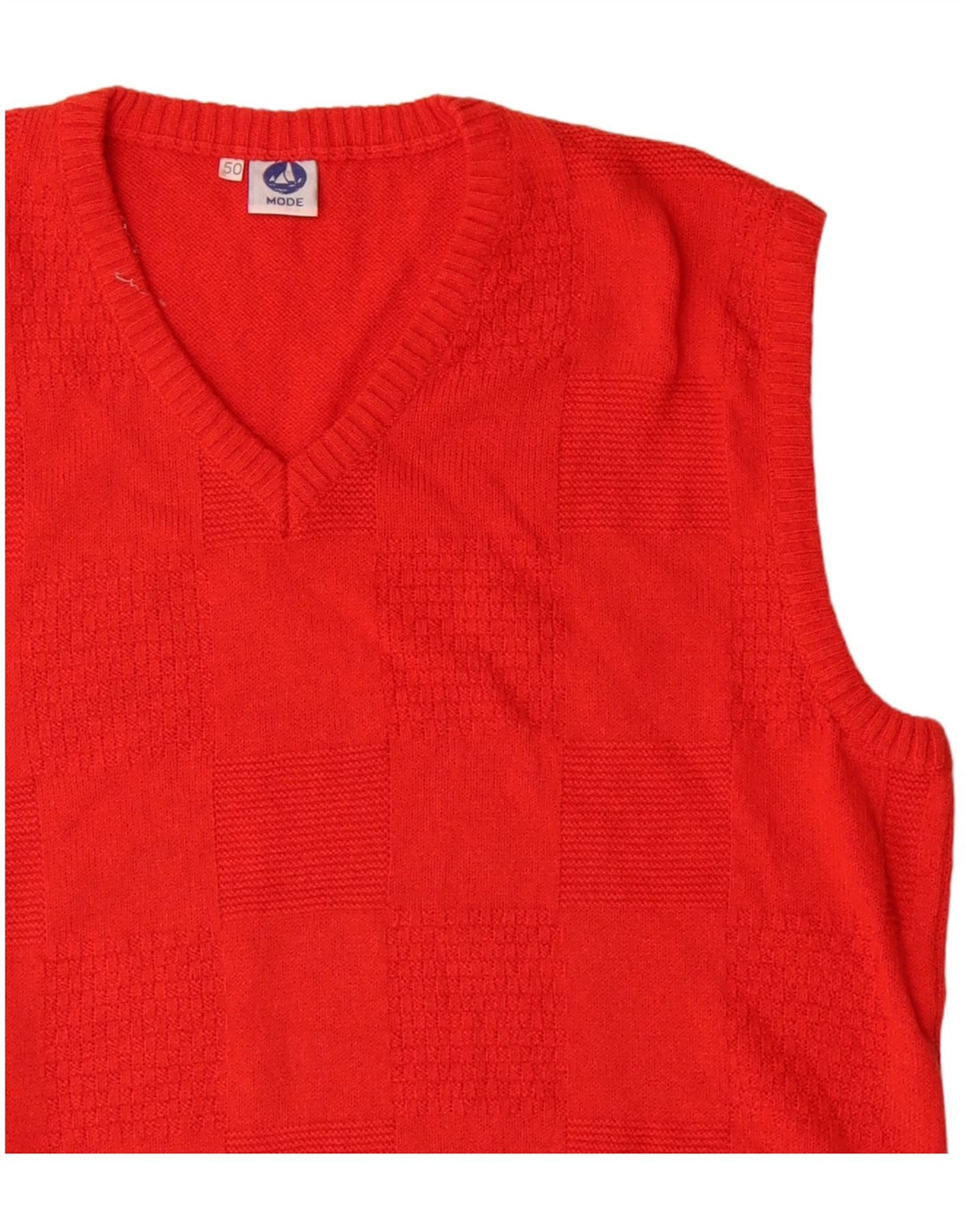 VINTAGE Herrevest Tank Top IT 50 Medium Rød Bomuld